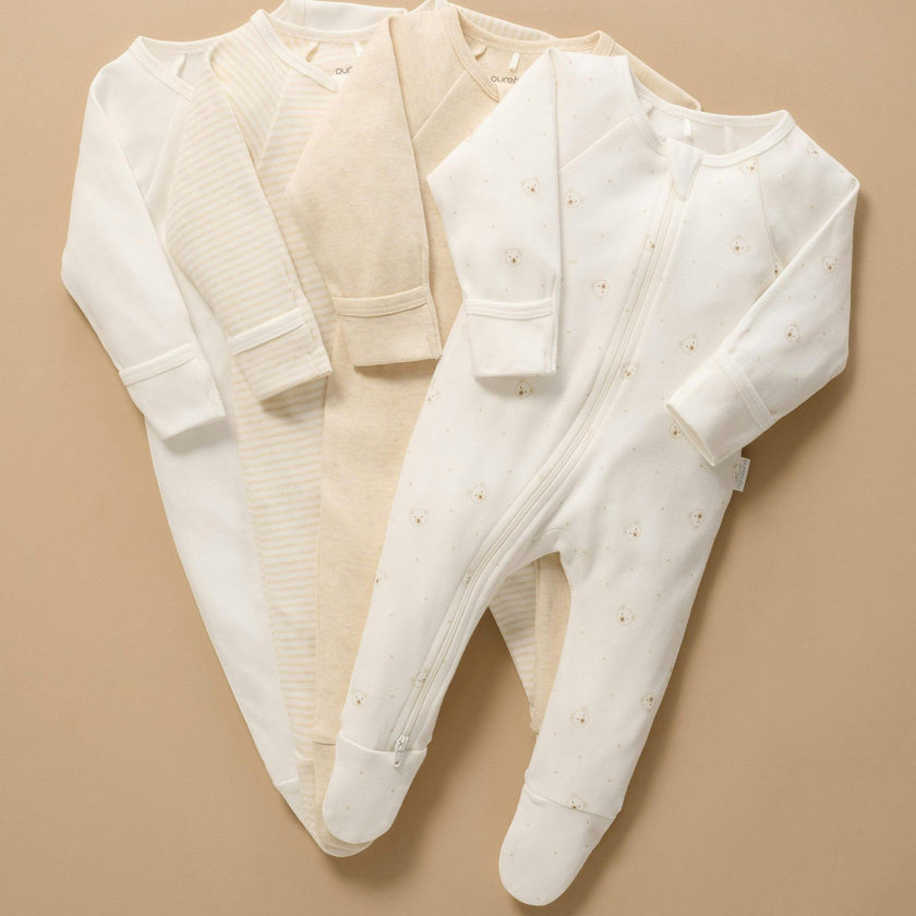 4 Pack Zip Growsuit Vanilla Bear Pack