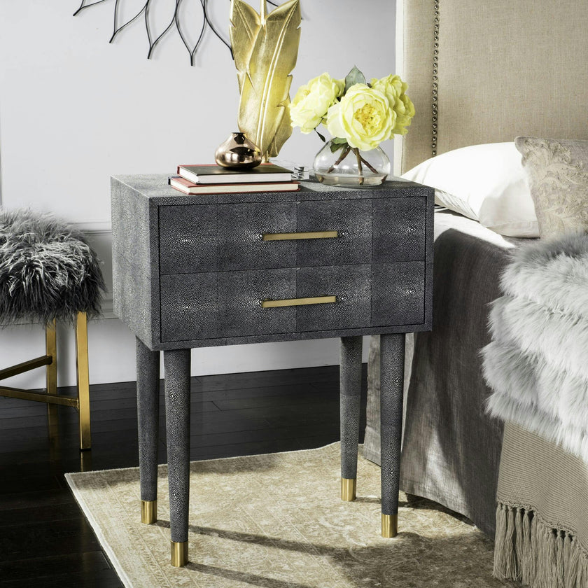 Nour Faux Shagreen End Table
