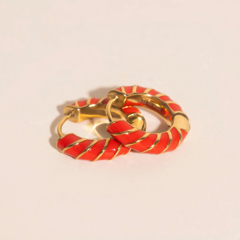 Color Chunky Rounded Huggie Hoop Earrings