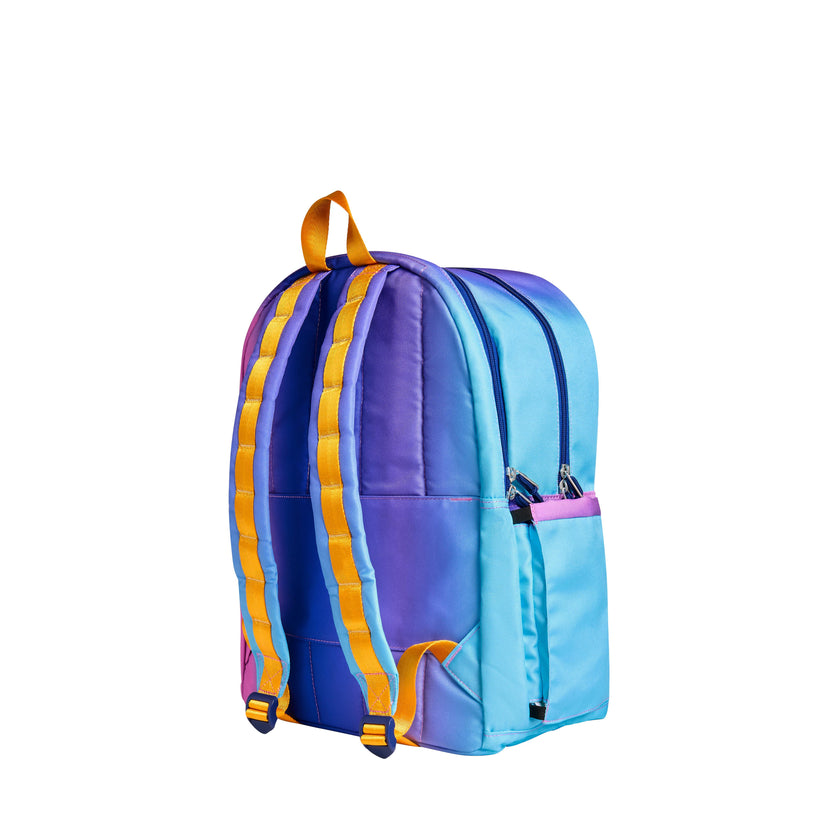 Kane Double Pocket Large Backpack, Blue/Pink Gradient