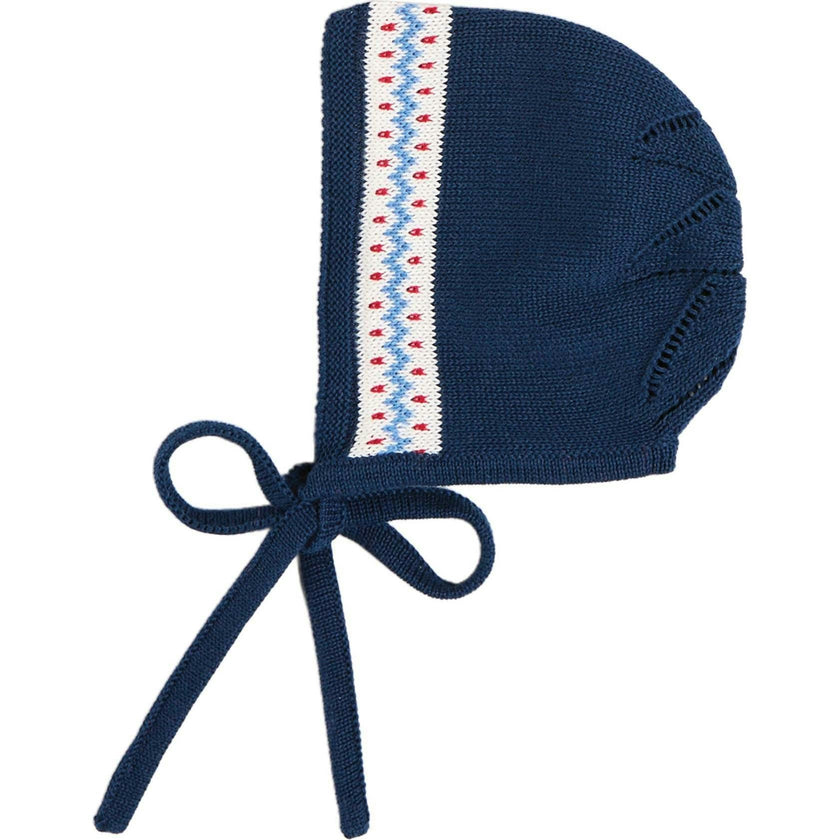 Fair Isle Bonnet in Navy (S-L)