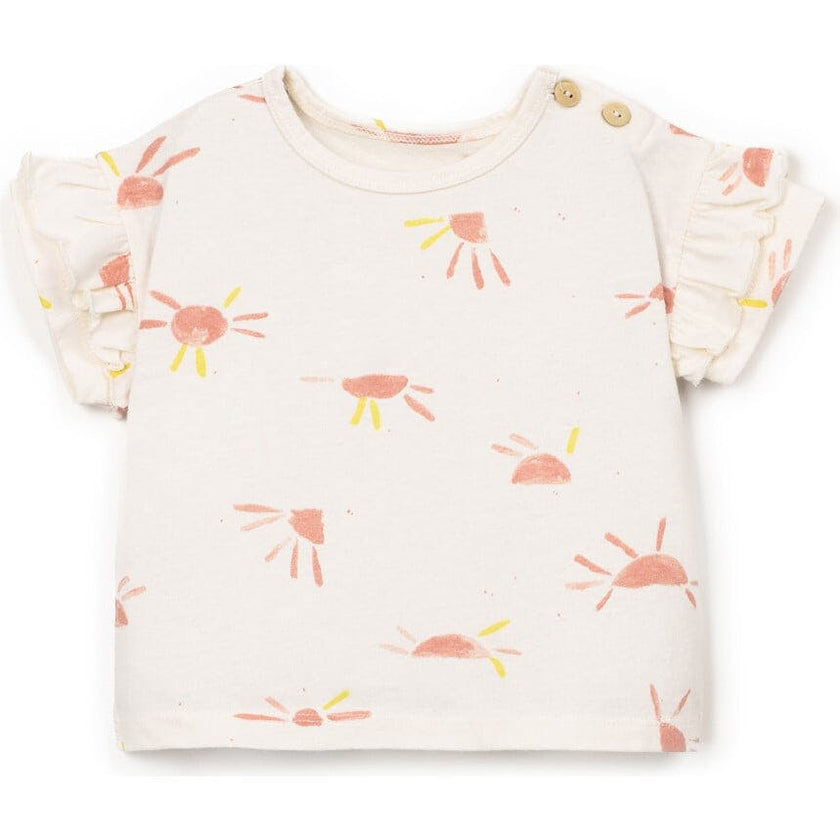 Sun Print Flutter Sleeve T-Shirt