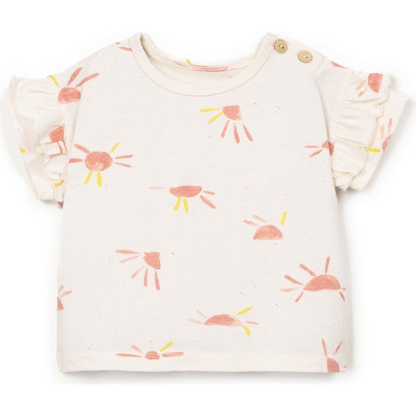 Sun Print Flutter Sleeve T-Shirt