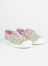 Hampton Canvas Plum Print Plimsolls in Emma Georgina