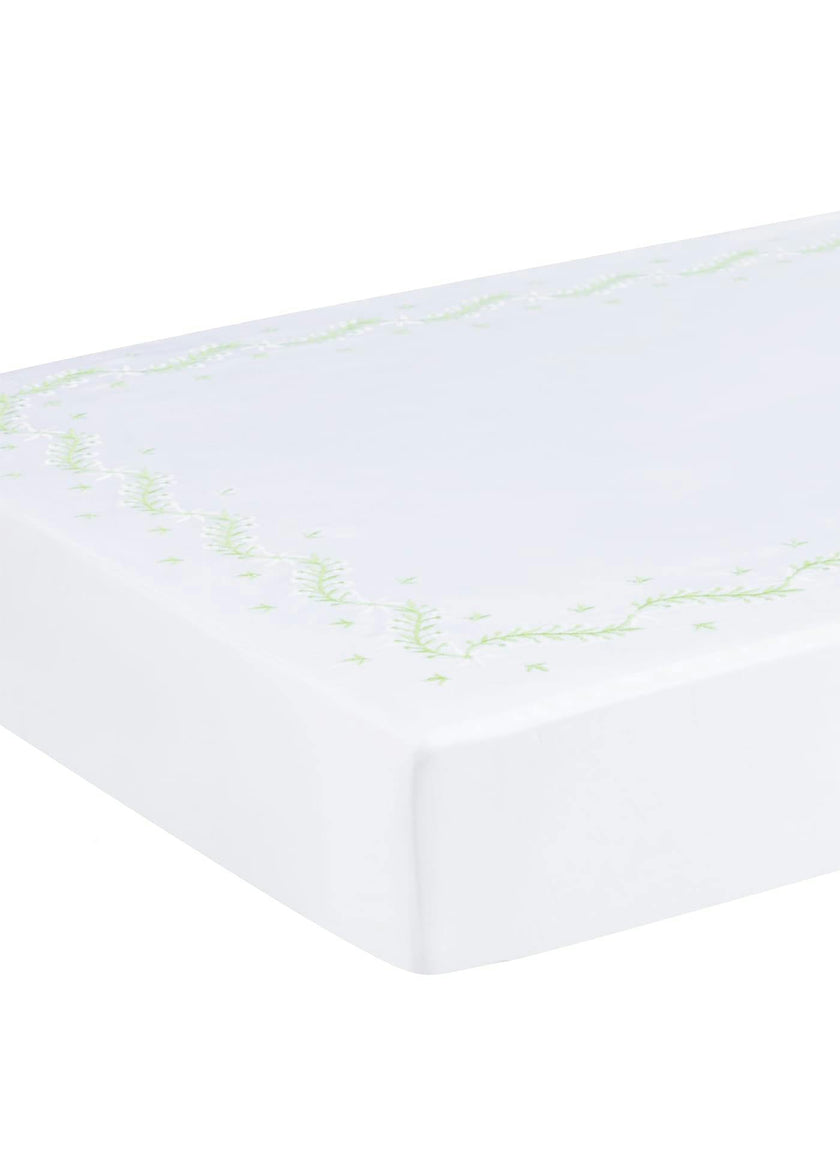 Embroidered Crib Sheet - Meadow