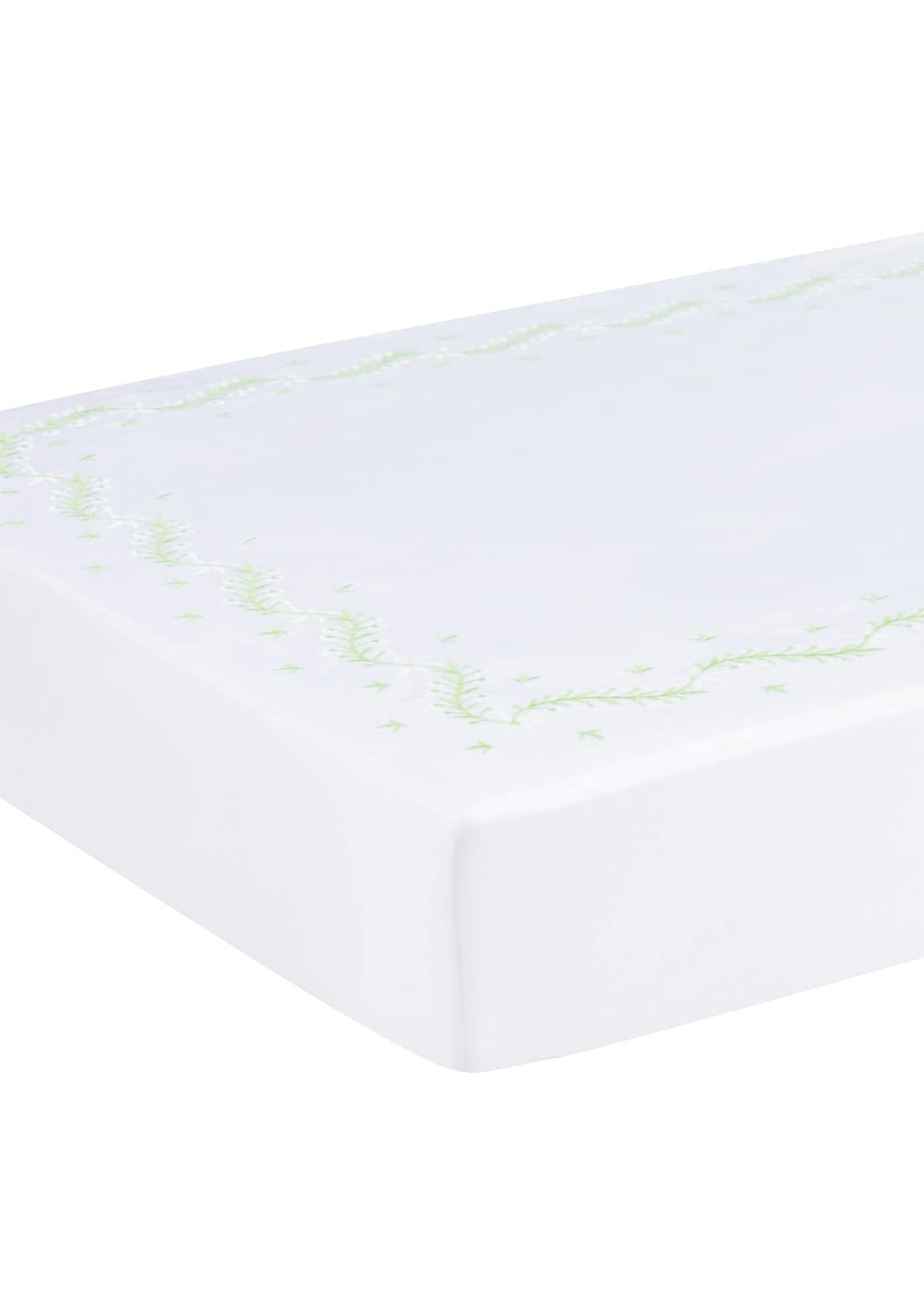 Embroidered Crib Sheet - Meadow