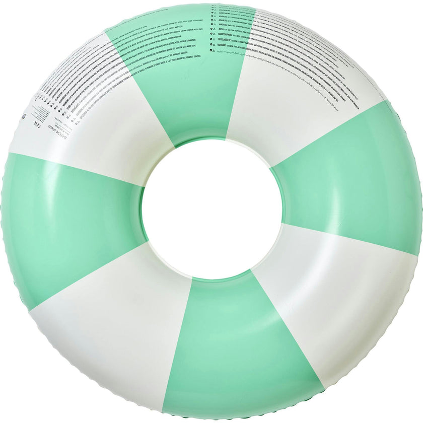 Tube Pool Ring: Zest - Neon Green Stripe