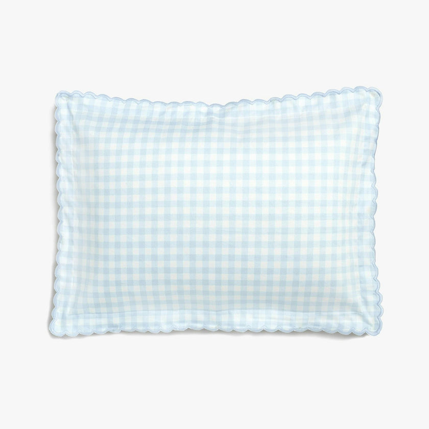 Picnic Gingham Toddler Pillow - Blue