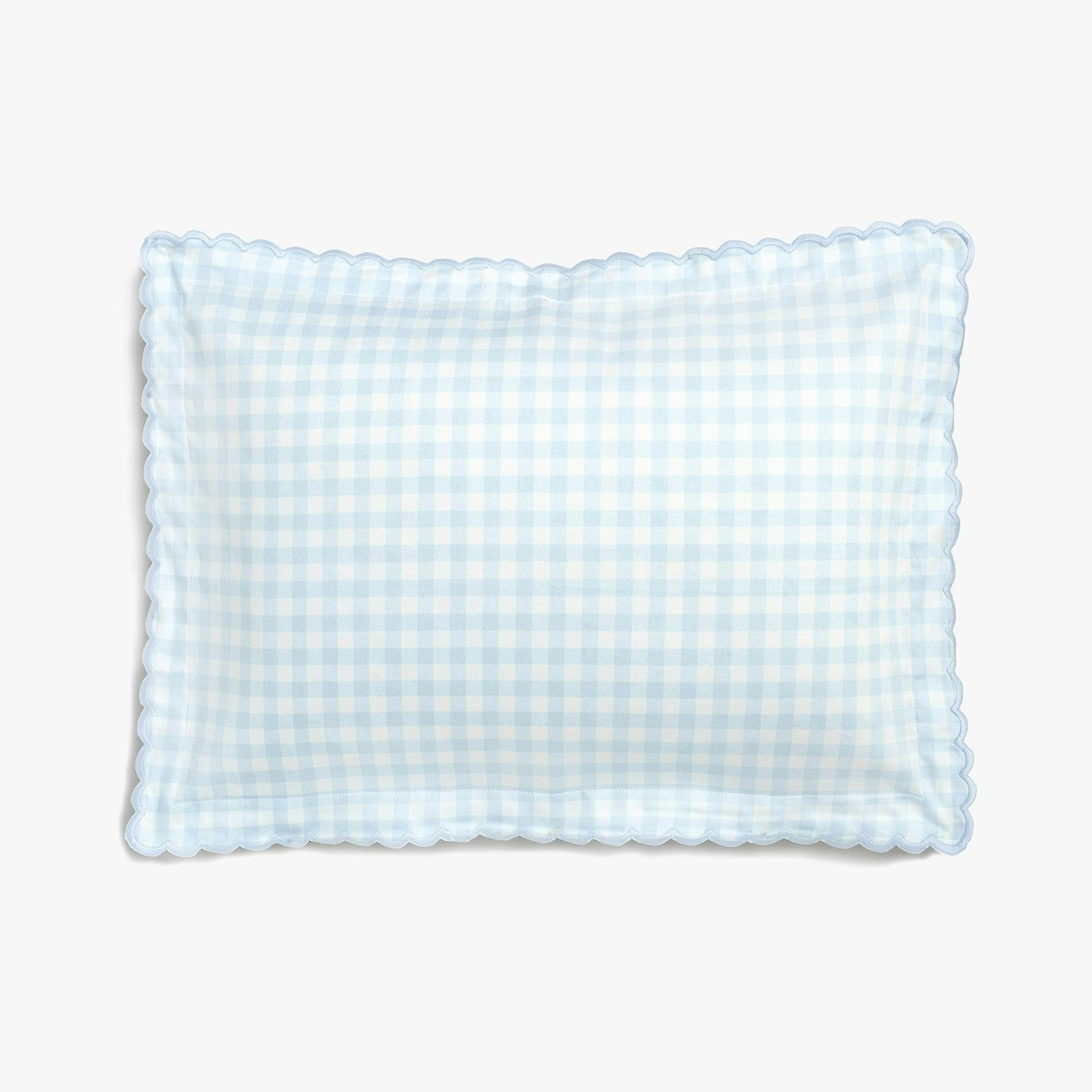Picnic Gingham Toddler Pillow - Blue