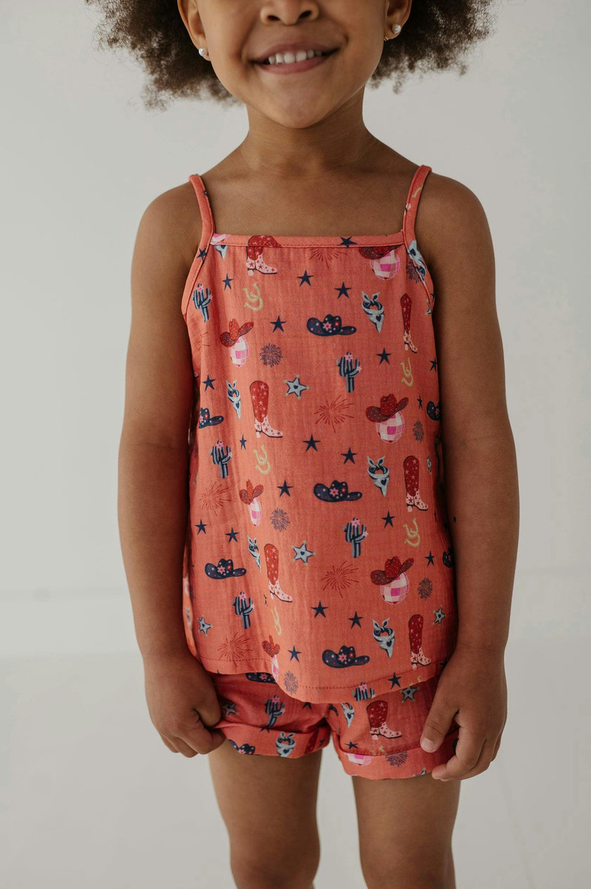Girl's Gauze Tank & Short Set