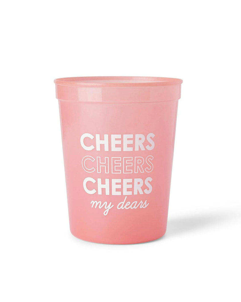 Packed Party Cheers My Dears Color Changing Party Cups 10ct - 15 oz BPA-Free Shatterproof Reusable Cups That Change from Pink to Red with Cold Liquid