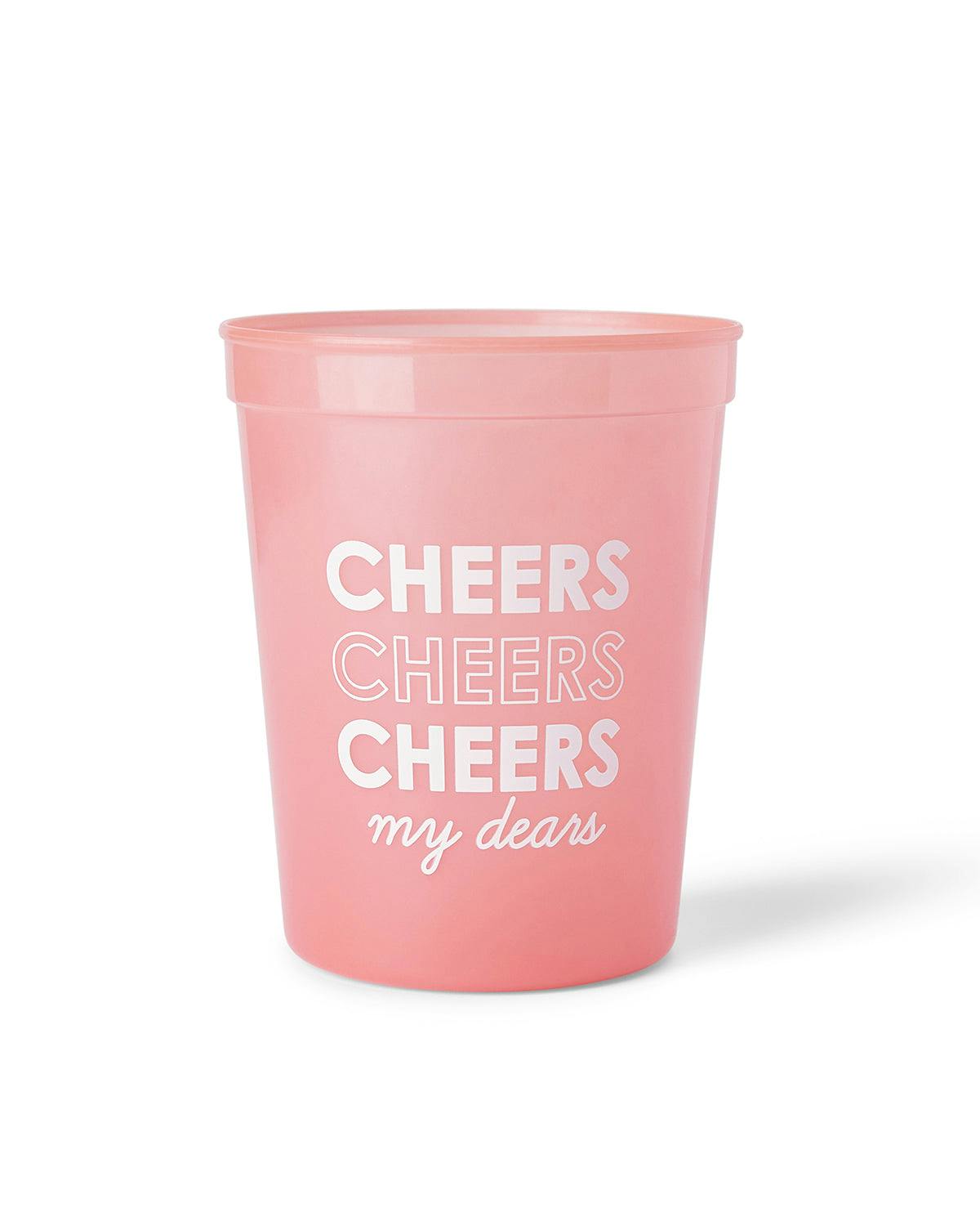 Packed Party Cheers My Dears Color Changing Party Cups 10ct - 15 oz BPA-Free Shatterproof Reusable Cups That Change from Pink to Red with Cold Liquid
