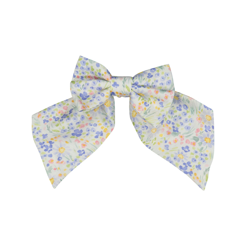 Ondine Blue Floral Bow Hair Clip