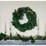 30" Faux Green Magnolia Leaf Wreath