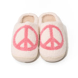 Tweens Plush Slippers with a Peace Design