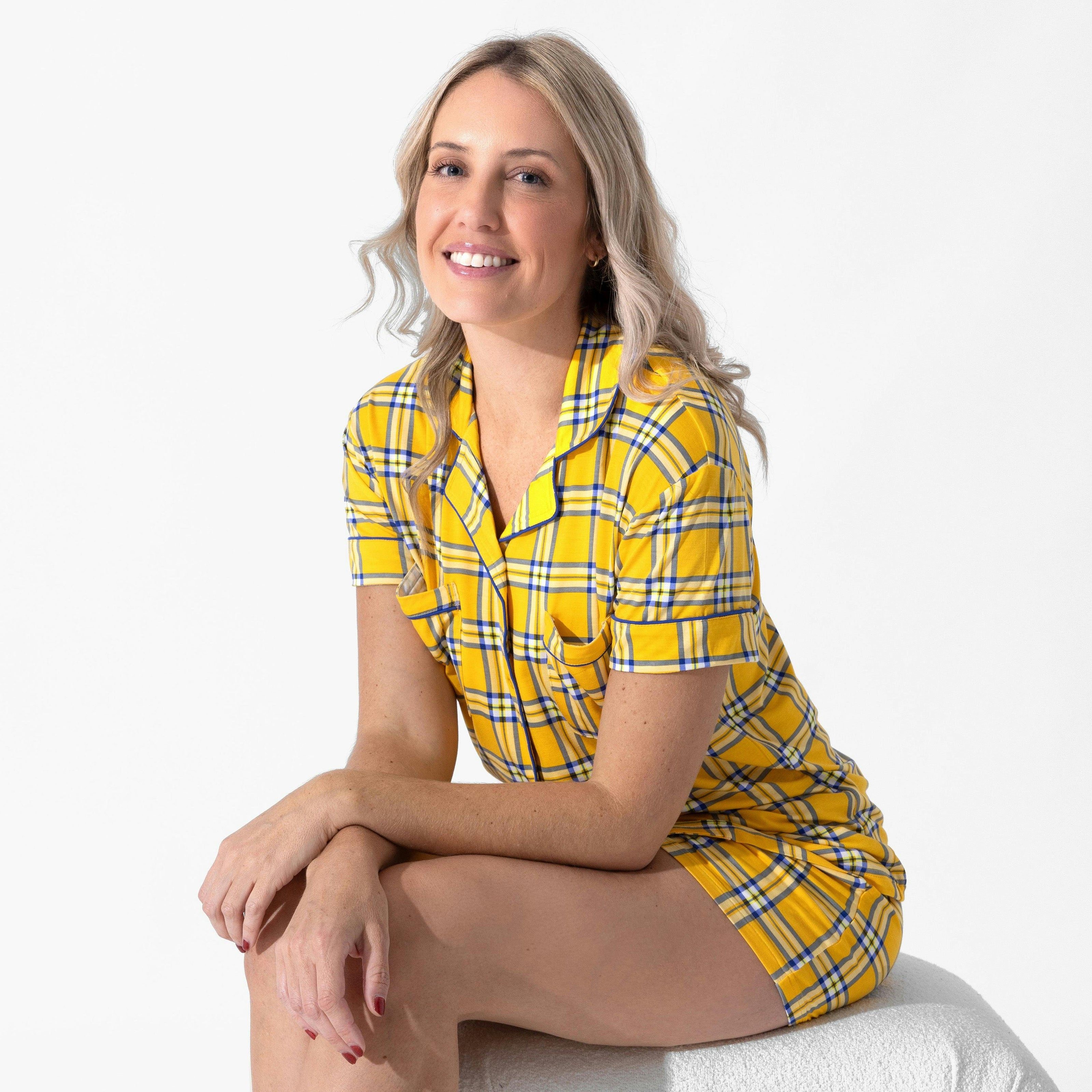 Clueless Total Betty Plaid Bamboo Women's Pajama Short Set
