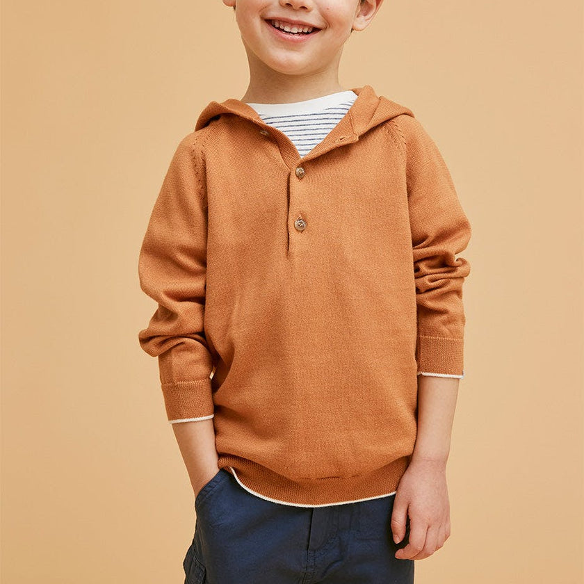 Rust Cotton Hoodie