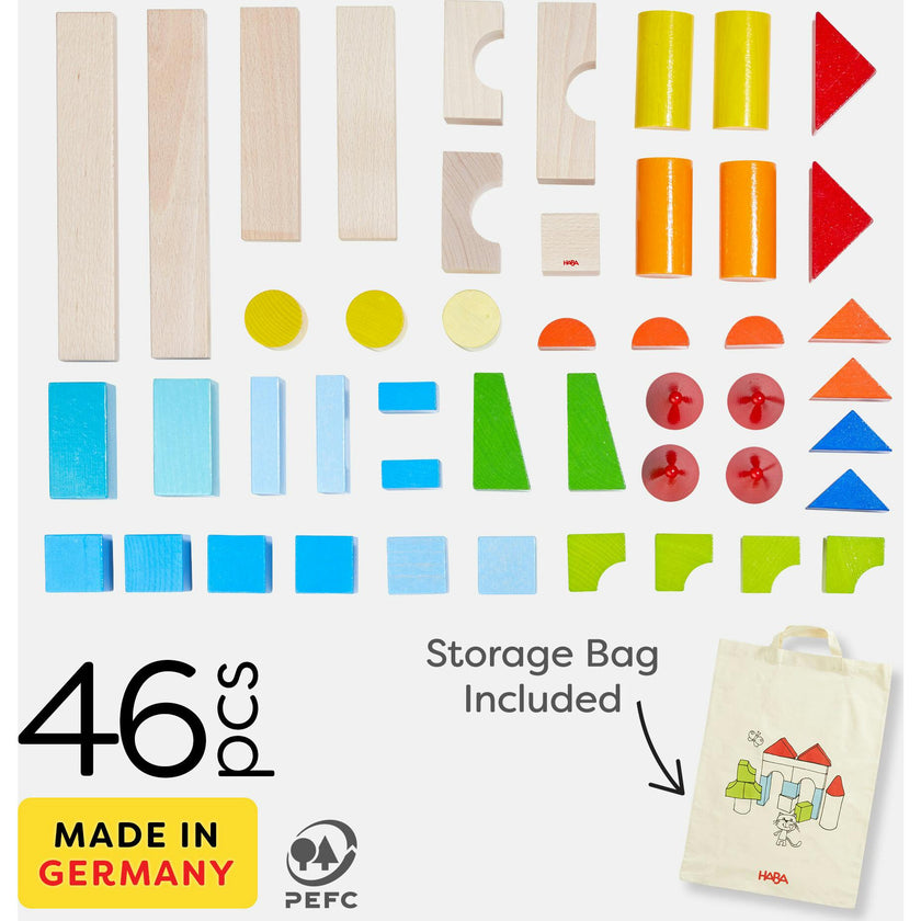 Colored Building Blocks 46 Pc Set