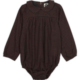 Plaid Collar Girls Romper