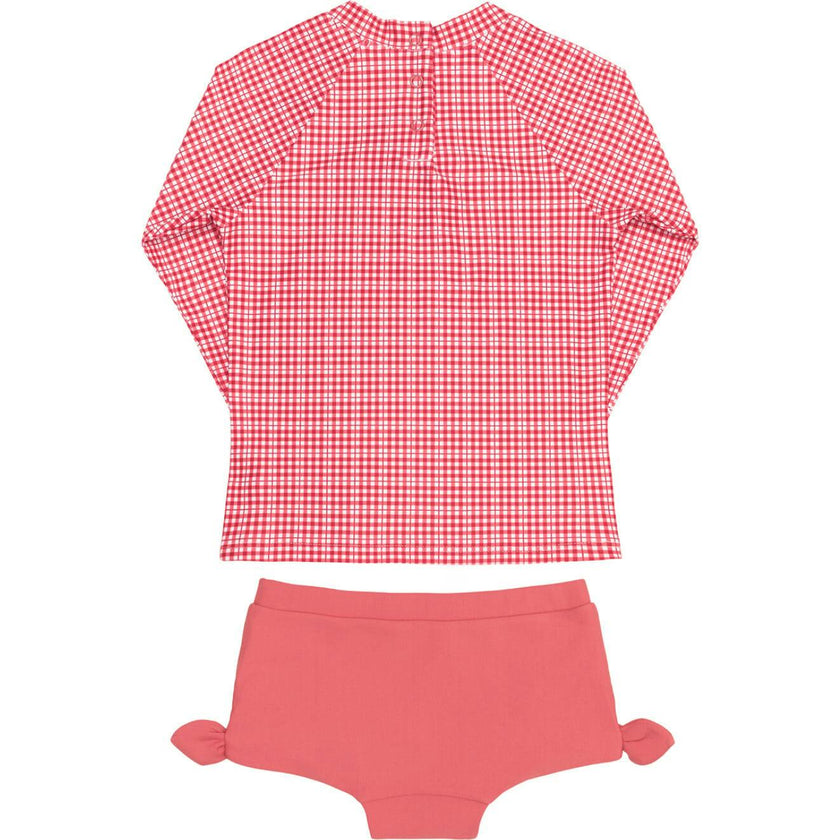 Girls Poppy Gingham Tie-Knot Rashguard Set