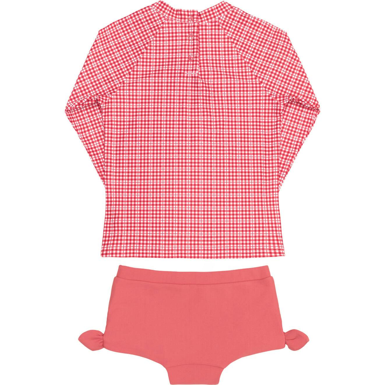 Girls Poppy Gingham Tie-Knot Rashguard Set