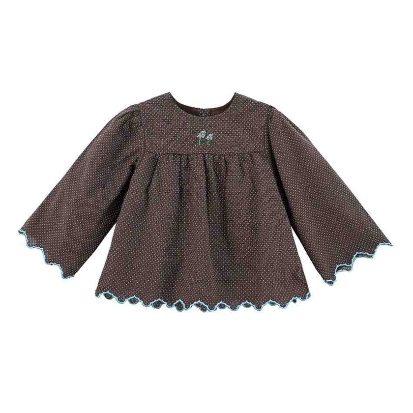Dark Brown Polka Dot Scallop Set