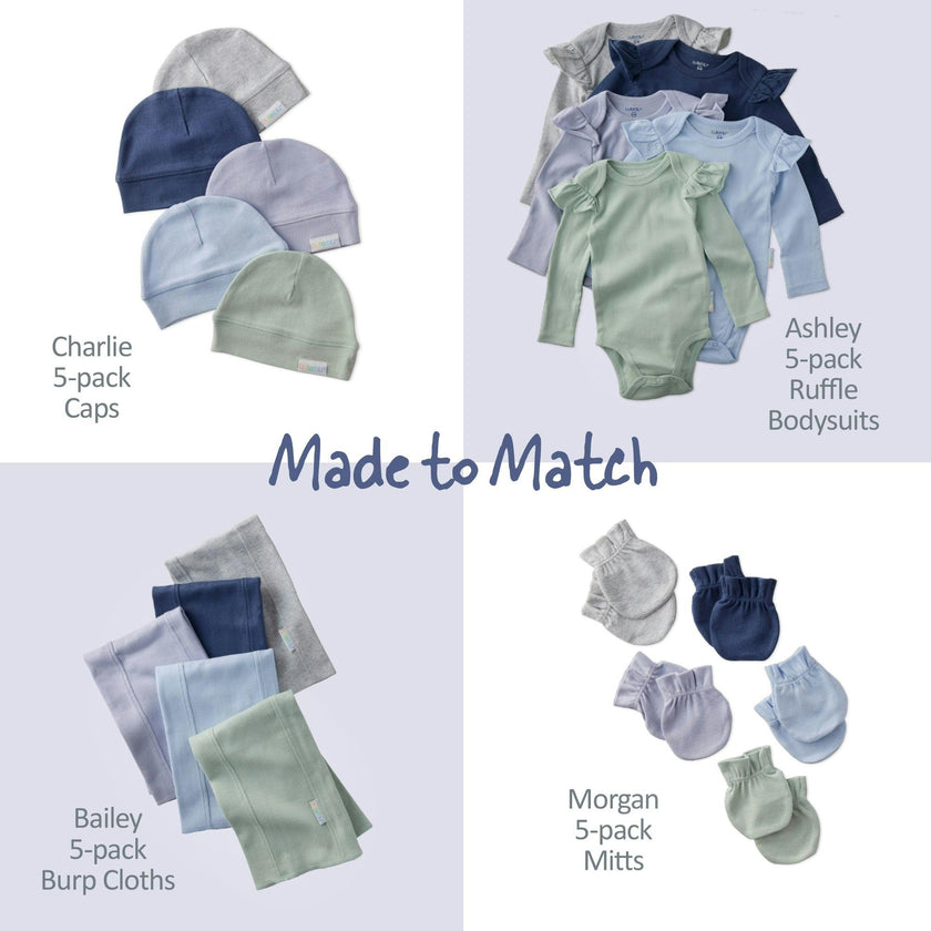 ASHLEY 5-Pack Long Sleeve Ruffle Bodysuits