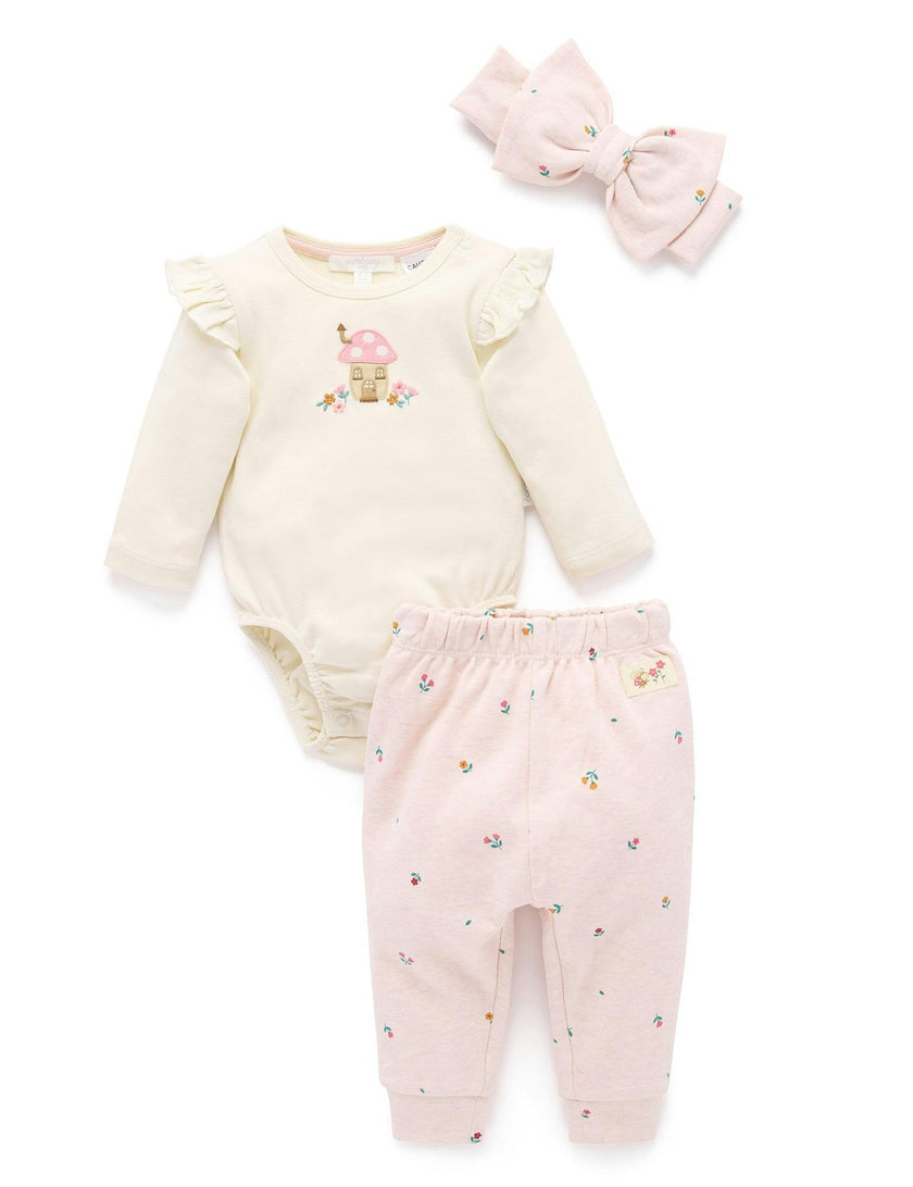 3 Piece Gift Set Sweet Pea Print