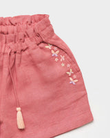 Roman Cotton Linen Dyed Fabric Short - Peony