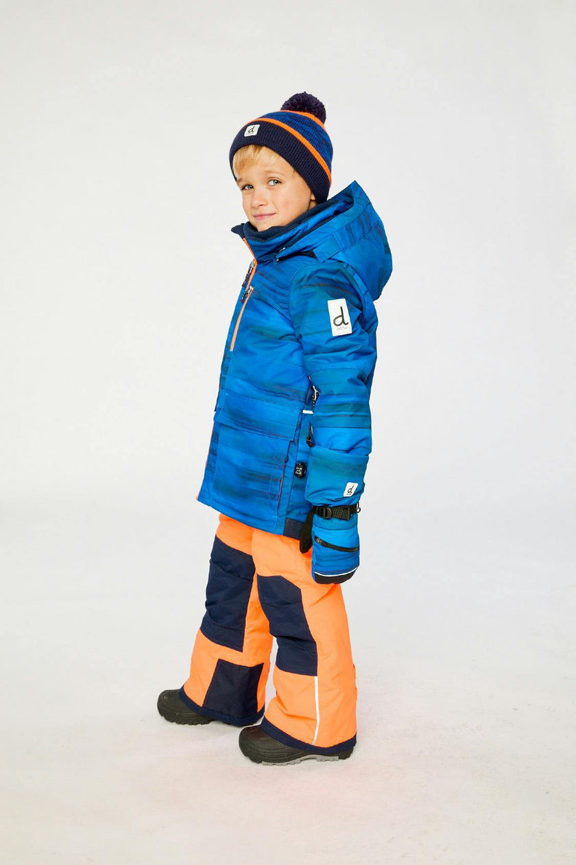 Two Piece Play Snowsuit Navy Blue and Orange with Orange Pants
