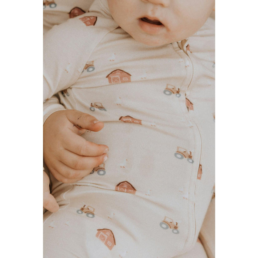 Modal Convertible Footy Pajamas in Farm