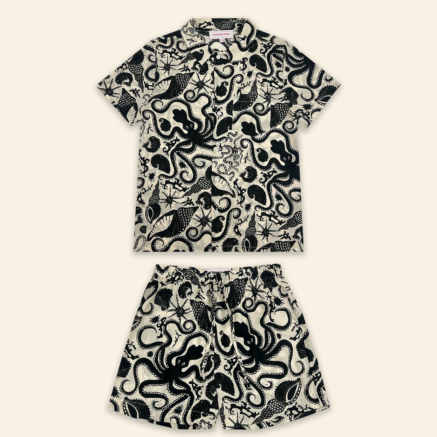 Kids Aryo Shirt and Otto Shorts Octopus Friend