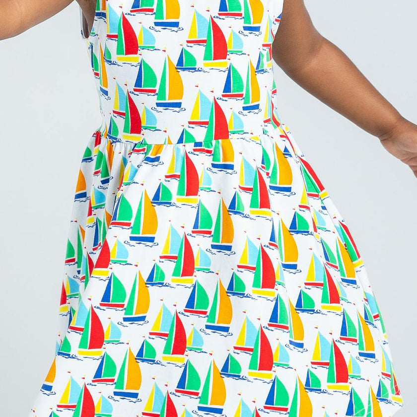 Sailboat Print Twirl Dress