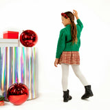 Jr Star Chenille Houndstooth Child Pleated Skirt