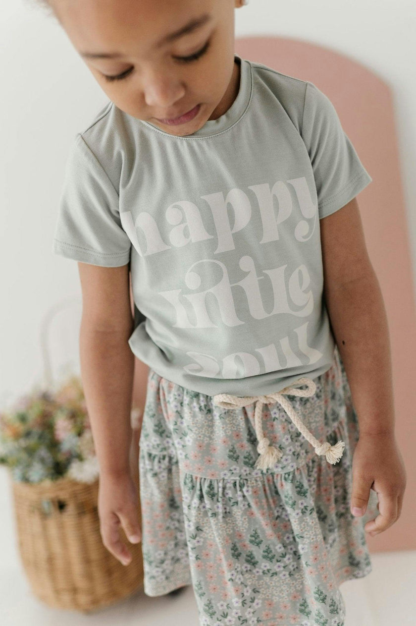 Girl's Short Sleeve Tee in Happy Little Soul