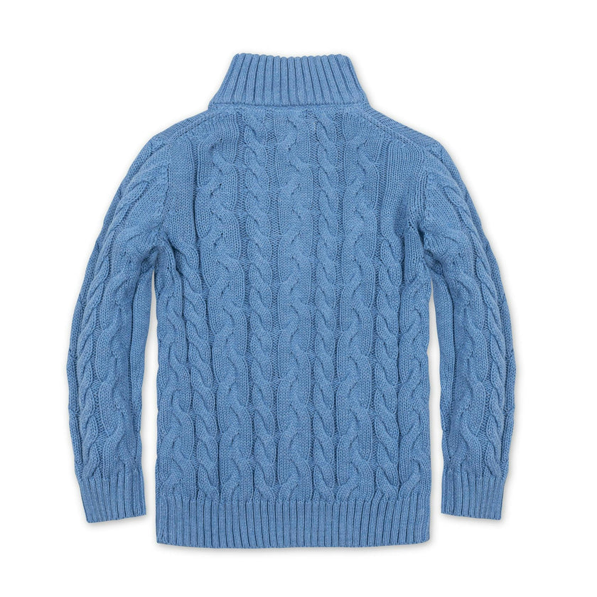 Organic Mock Neck Cable Sweater