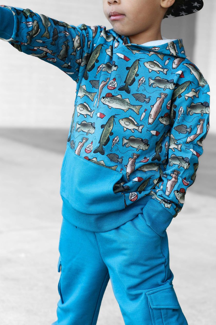 Wishin I Was Fishin' Blue Jogger Set