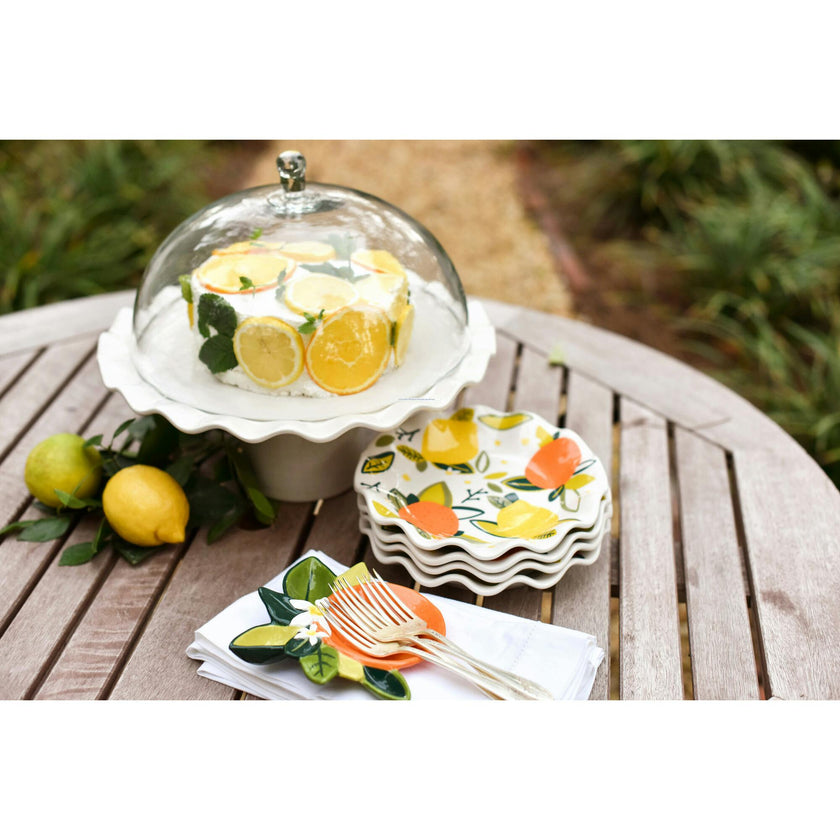 Signature White Ruffle Large Cake Stand