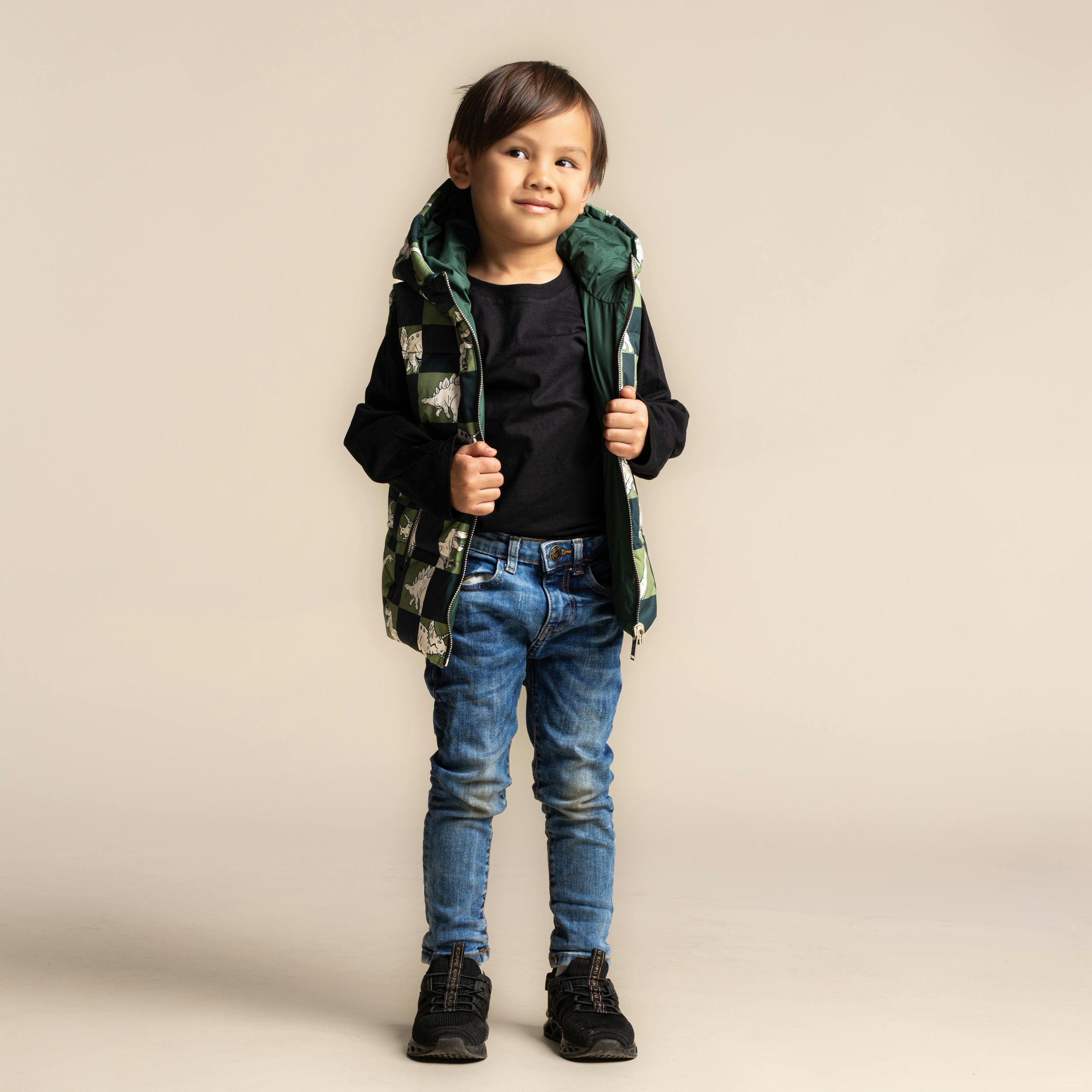 Dylan Reversible Vest Dino Block