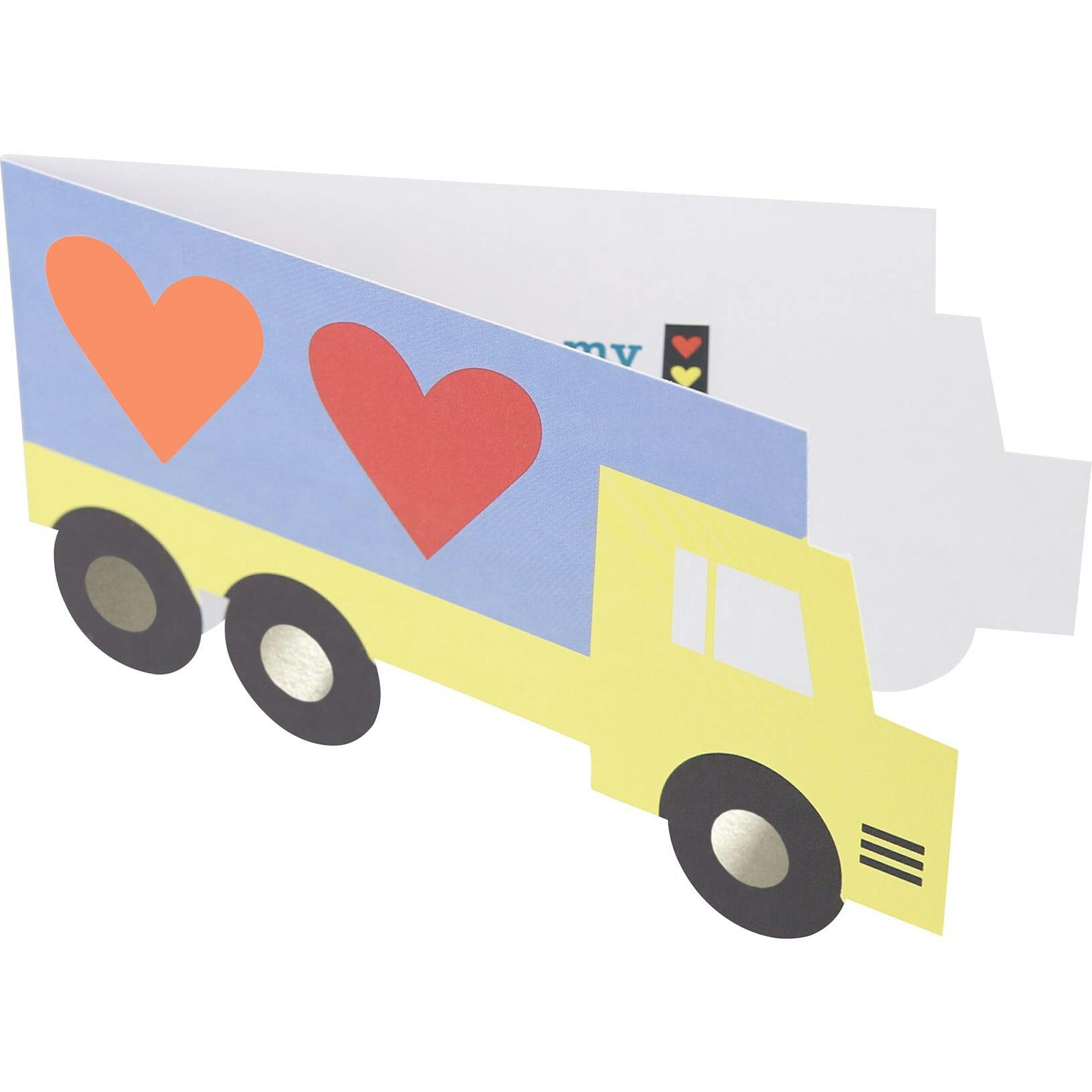 Truck Kids Valentine'S Cards & Stickers Set