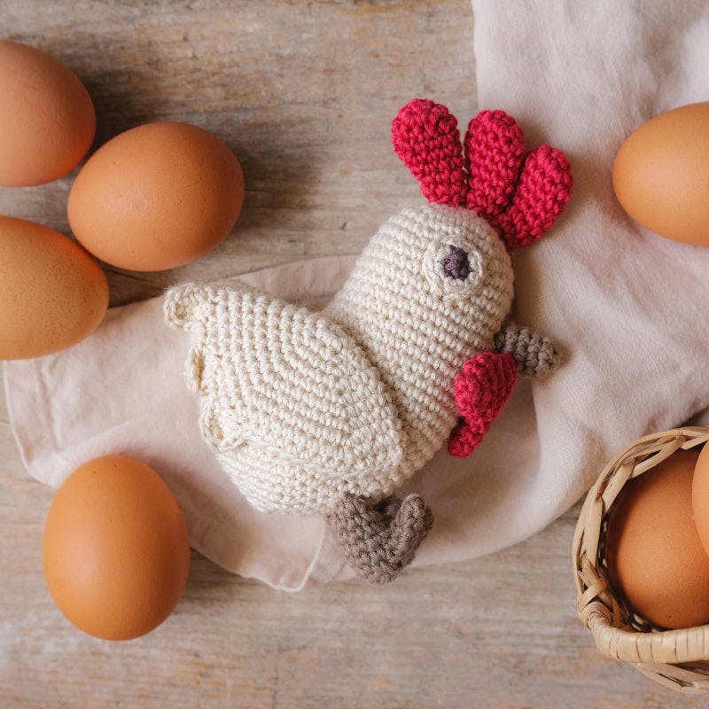 Chicken Rattle 100% organic cotton