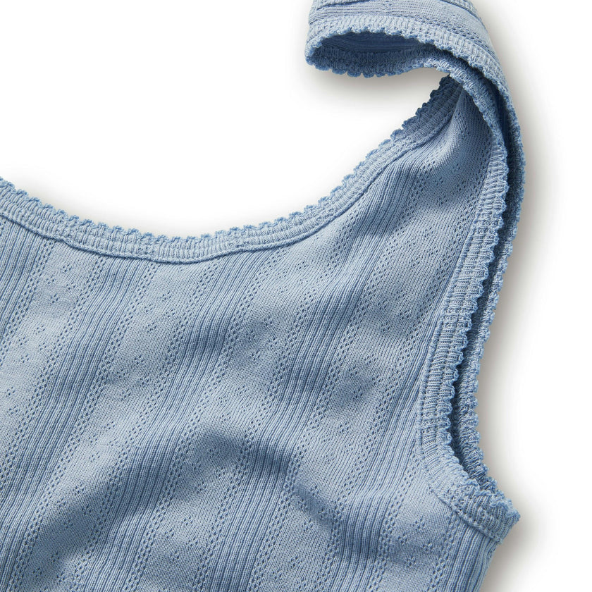 Women's Pointelle Tank in Periwinkle
