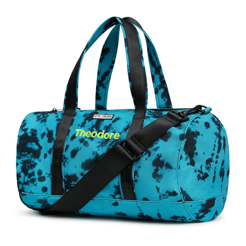Personalized Kids Duffle Bag, Blue Tie Dye
