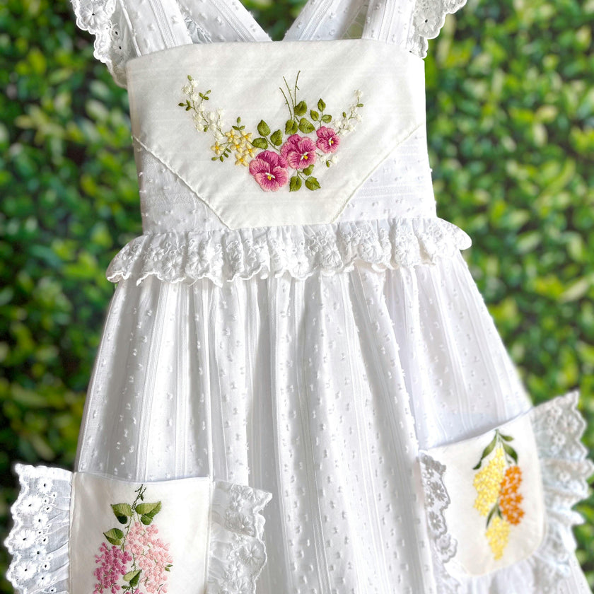 6y Heirloom Handkerchief Dress - Pink & Yellow Florals