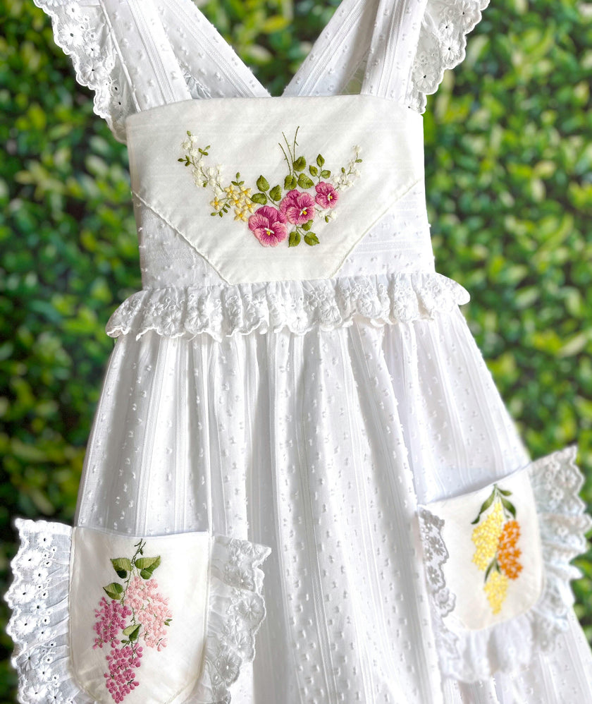 6y Heirloom Handkerchief Dress - Pink & Yellow Florals
