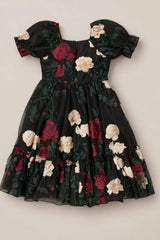 Mini Amora Dress in Obsidian Rose Embroidery