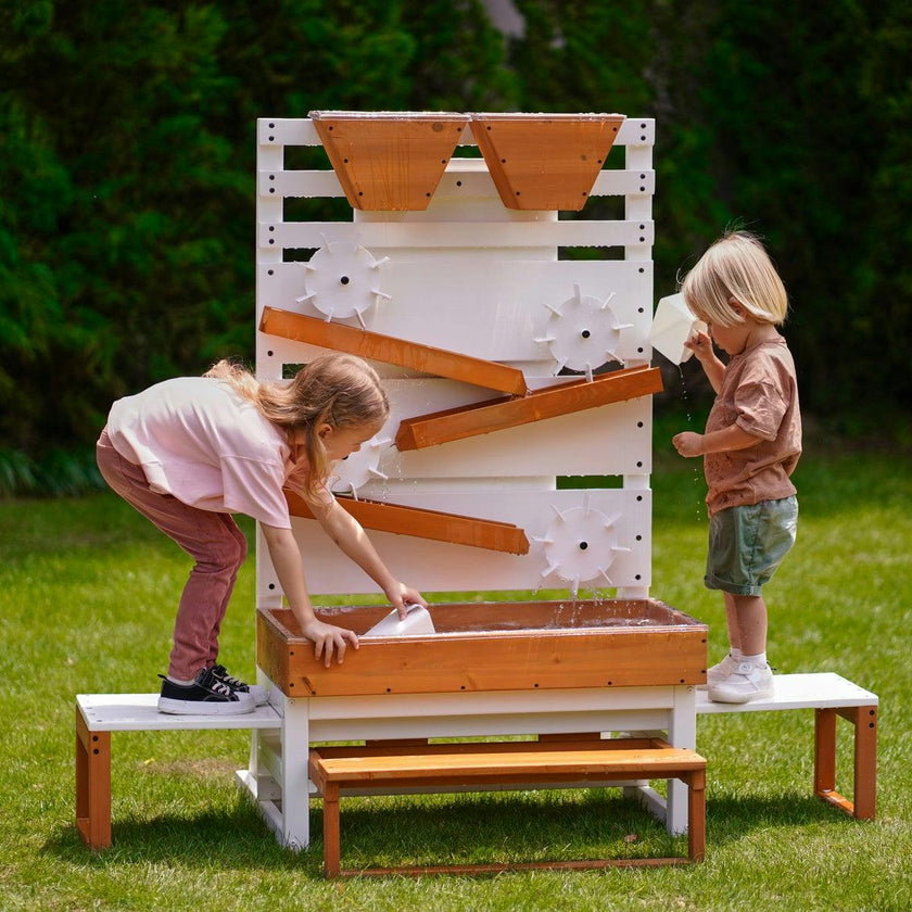 Avenlur Large Wooden Water Table – Multi-Level Sensory Play Station