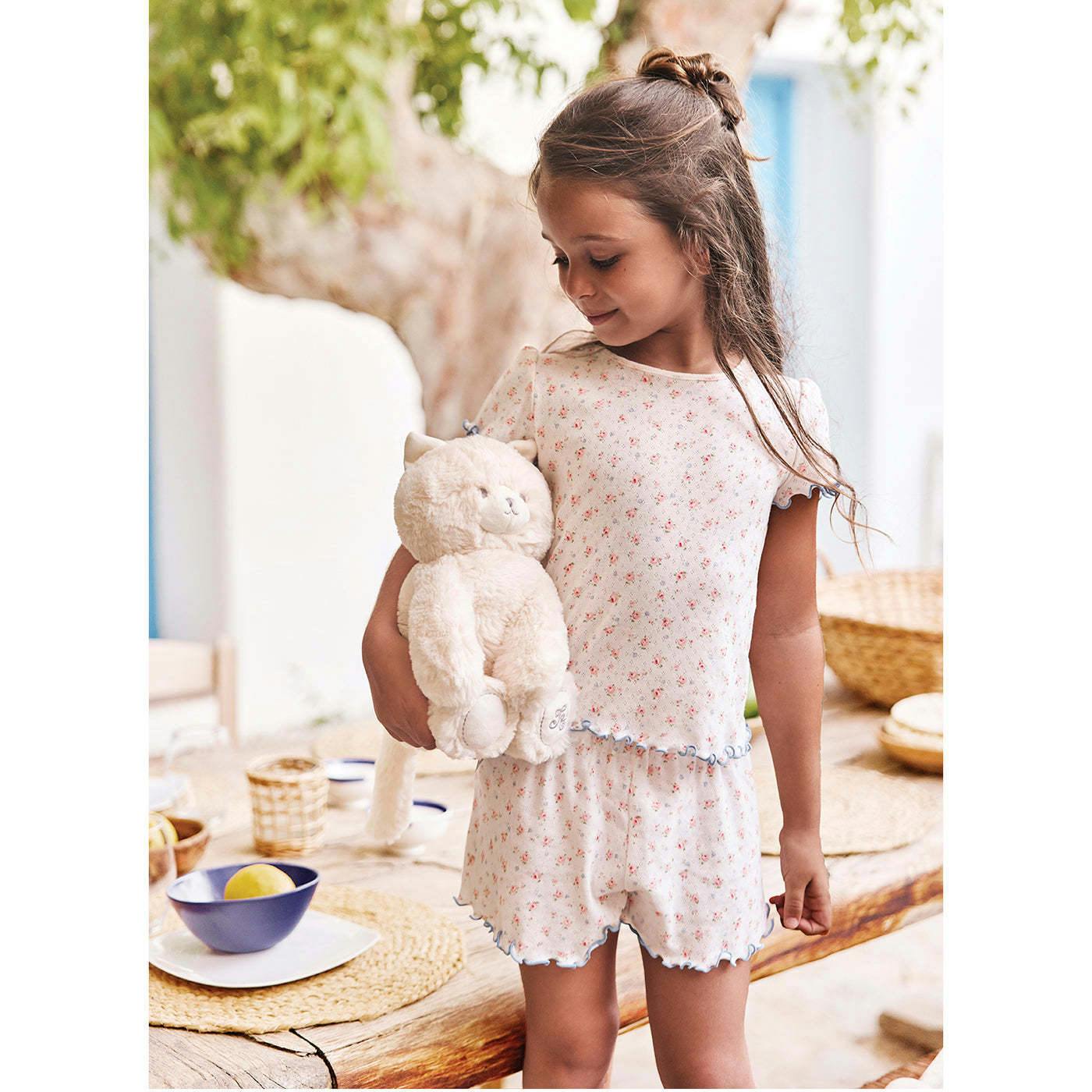 TARTINE ET CHOCOLAT Pointelle Lettuce Hem Pajamas