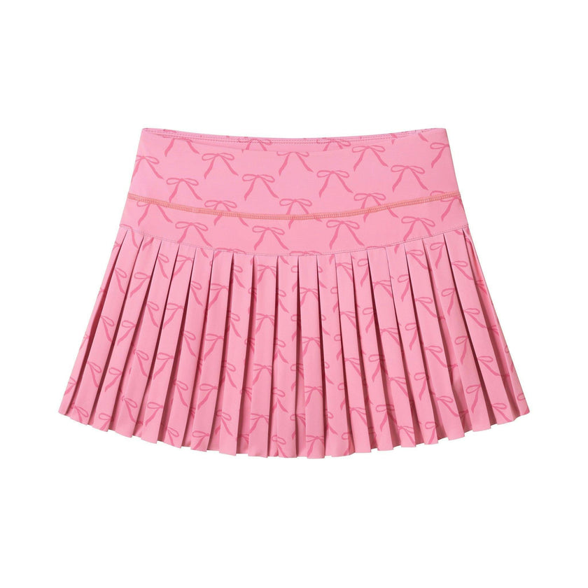 Tween Girls Pleated Athletic Skort | Pink Bow