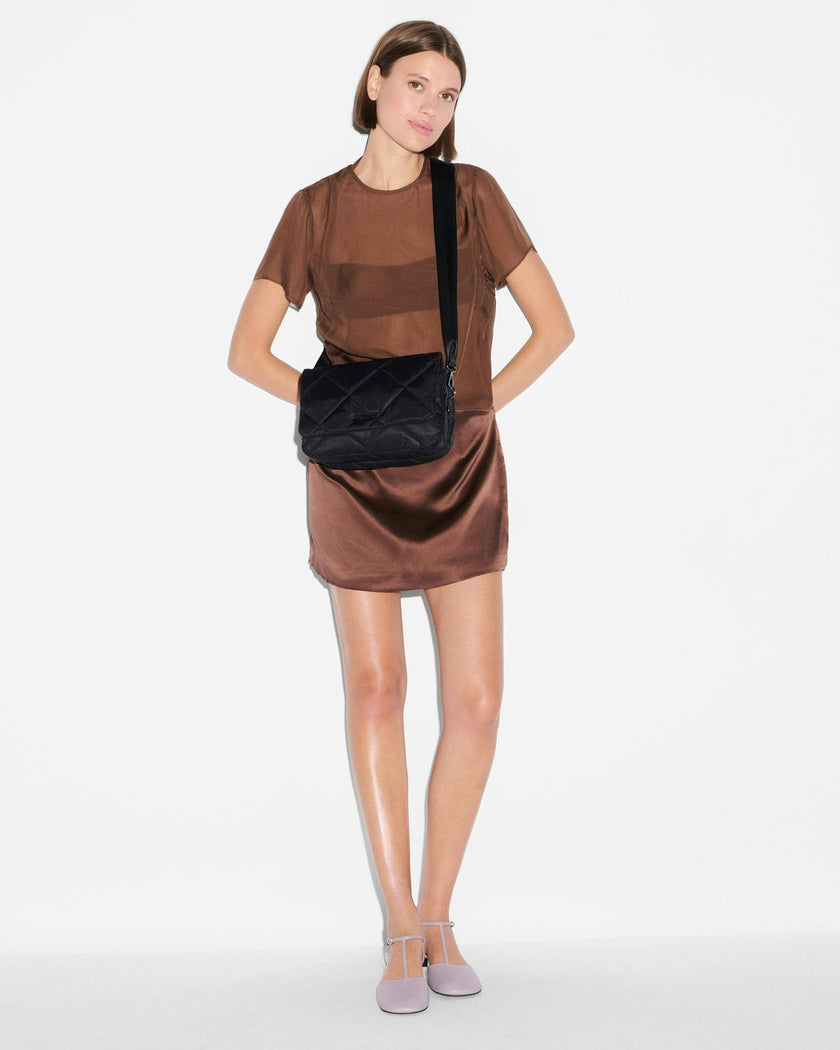 Black Madison Flap Crossbody